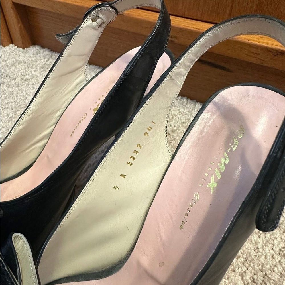 Black ReMix “Rita” Peep-Toe Slingback Heels shoe rockabilly - Picture 3 of 8